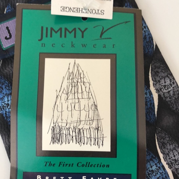 Brett Favre Design Jimmy V Necktie Stonehenge Nwt - Picture 5 of 9
